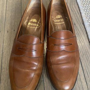 Church's brown leather loafers